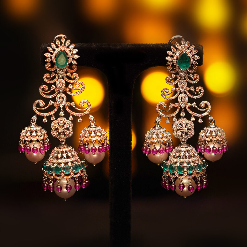 diamond earrings at Neelkanth Gold and Diamonds Bangalore