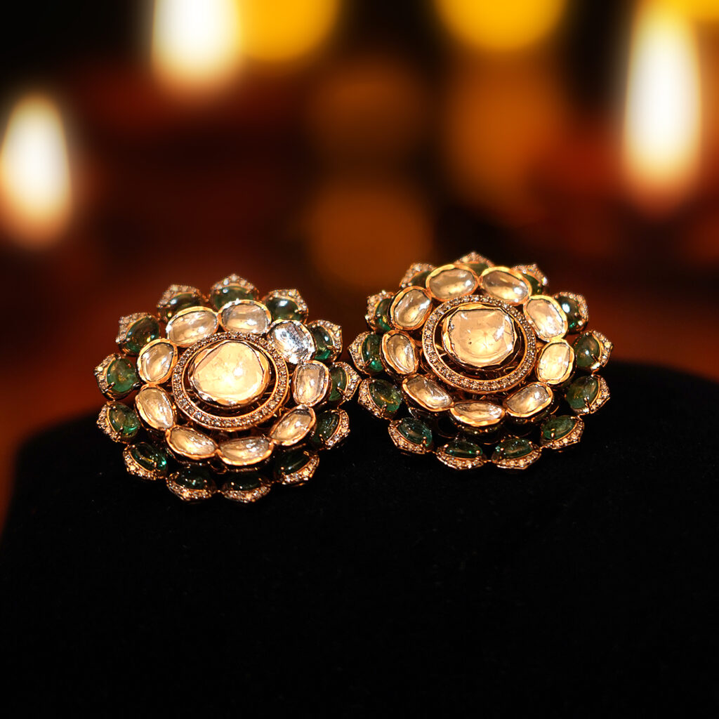 designer gold earrings at Neelkanth Gold and Diamonds