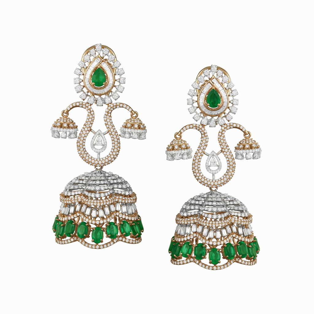 bridal diamond earrings pair at Neelkanth gold and diamonds bangalore