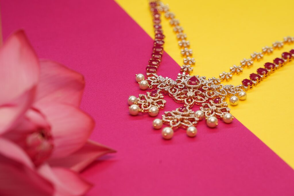 gold diamond pendant necklace at Neelkanth Gold and Diamonds